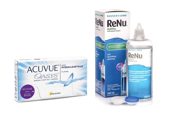 Acuvue Oasys (6 лещи) + ReNu MultiPlus 360 ml с кутия