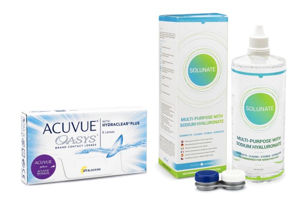 Acuvue Oasys (6 лещи) + Solunate Multi-Purpose 400 ml с кутия