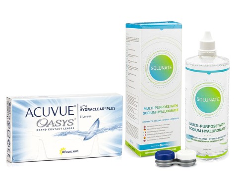 Acuvue Oasys (6 лещи) + Solunate Multi-Purpose 400 ml с кутия