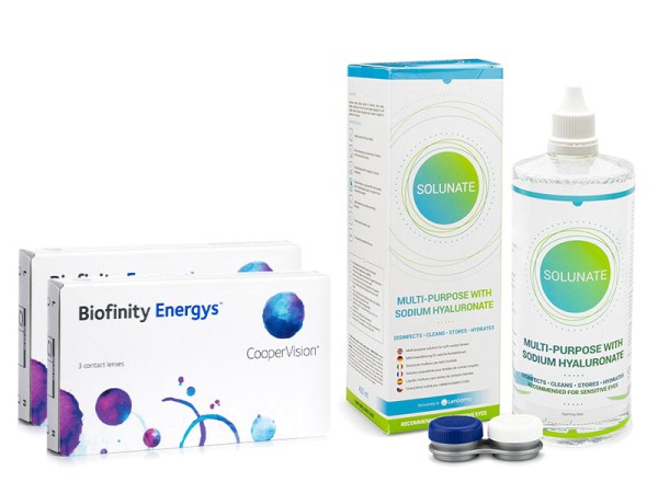 Biofinity Energys CooperVision (6 лещи) + Solunate Multi-Purpose 400 ml с кутия